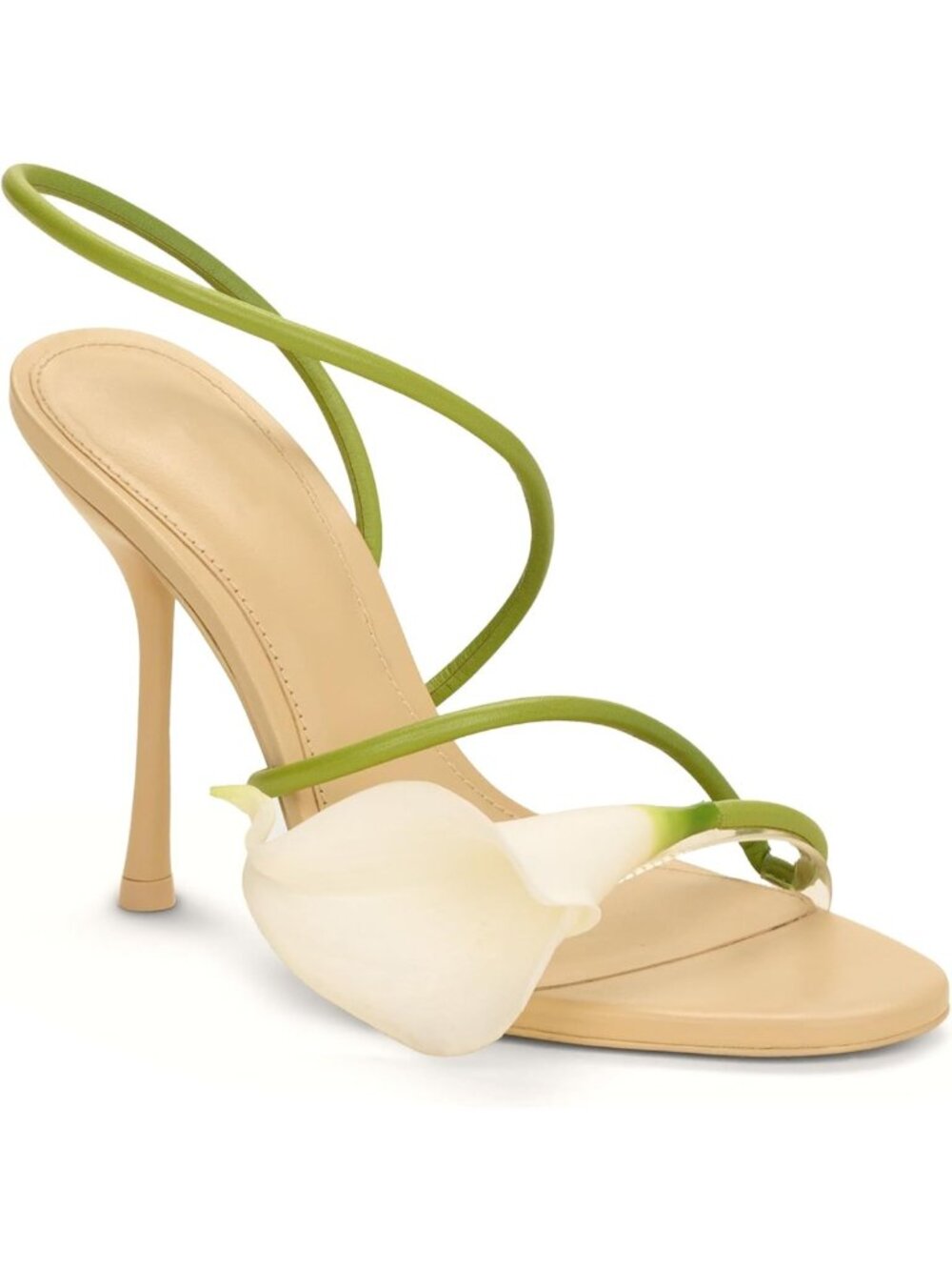 Elegant Floral Strappy High Heel Sandals | Open Toe Vine Wrap Summer Shoes